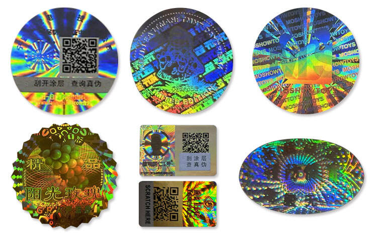 custom laser holographic anti-counterfeiting label with unique qr code printing supplier