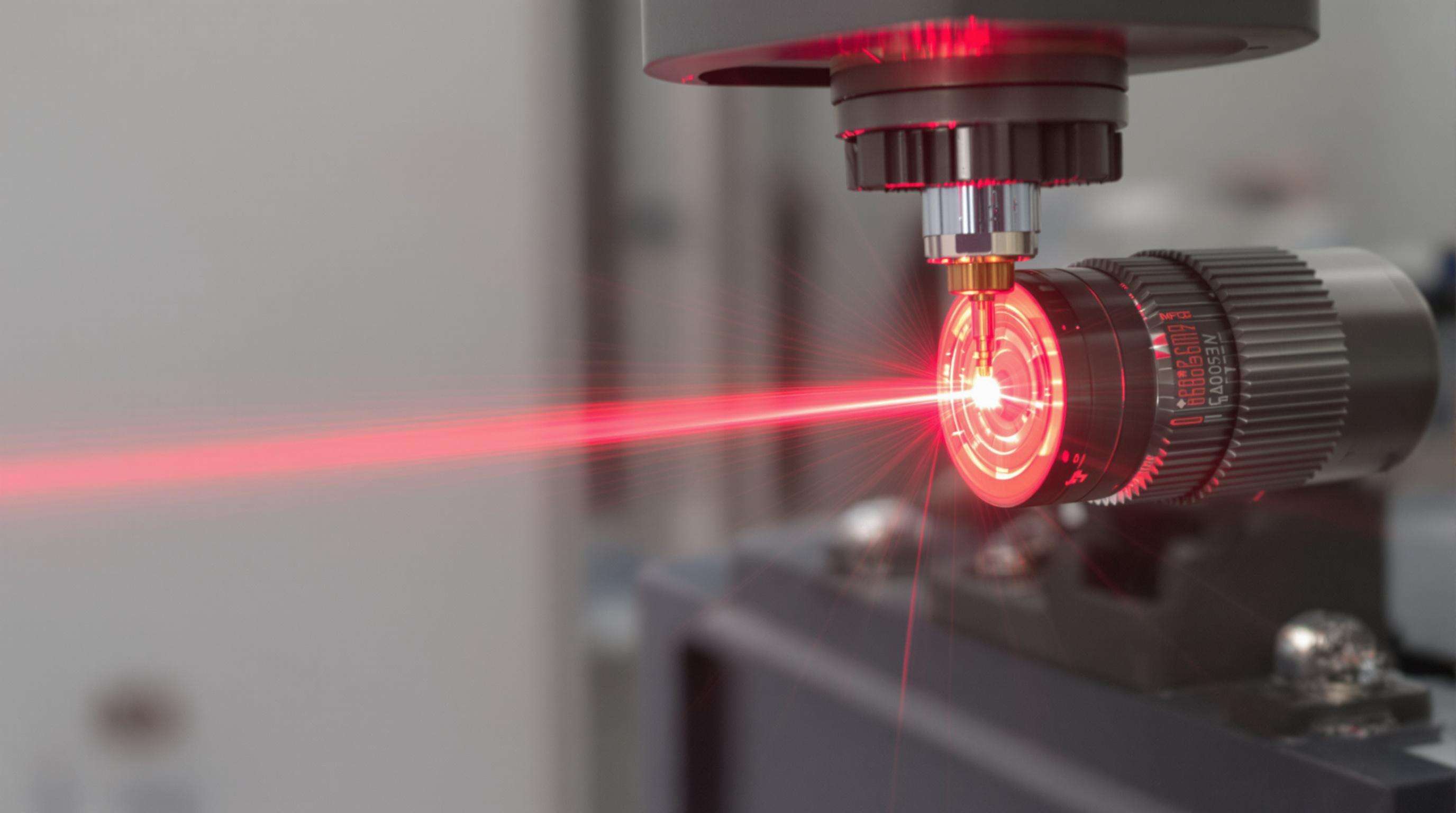 CO2 laser optics with visible beam distortion from thermal lens effect caused by elevated temperatures