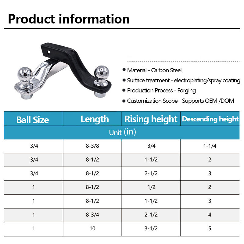 New & Used 2\" Trailer Ball Mount Drawbar Kit Tow Bar with 2\" Hitch Ball Shank for Trailer Accessories & Connectors manufacture