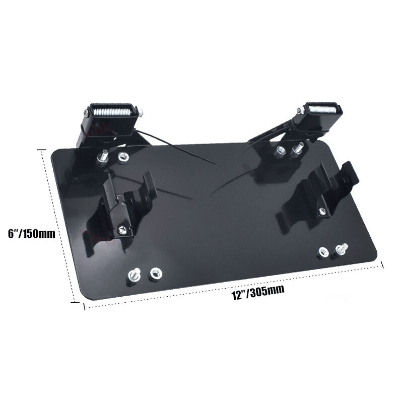 Black Steel 8 3/4 Inch Flip-Up Winch Roller Fairlead Mount Bracket License Plate Holder for Trailers & Accessories supplier