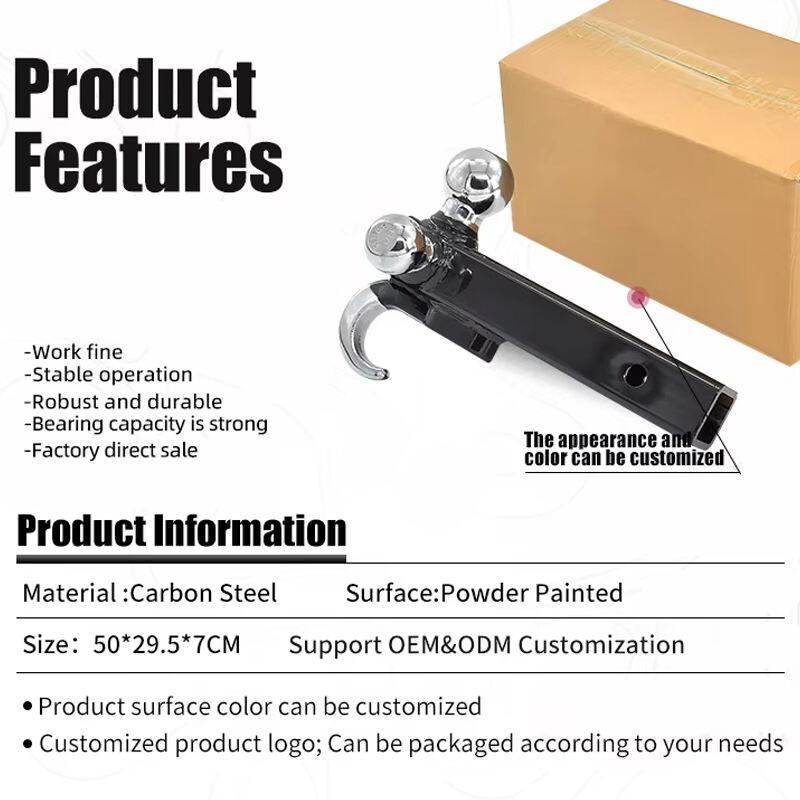 Heavy Duty Aluminum Adjustable Tow Hitch Forged Drop Tri Ball Mount for Trailers Premium Vehicle Parts & Accessories factory