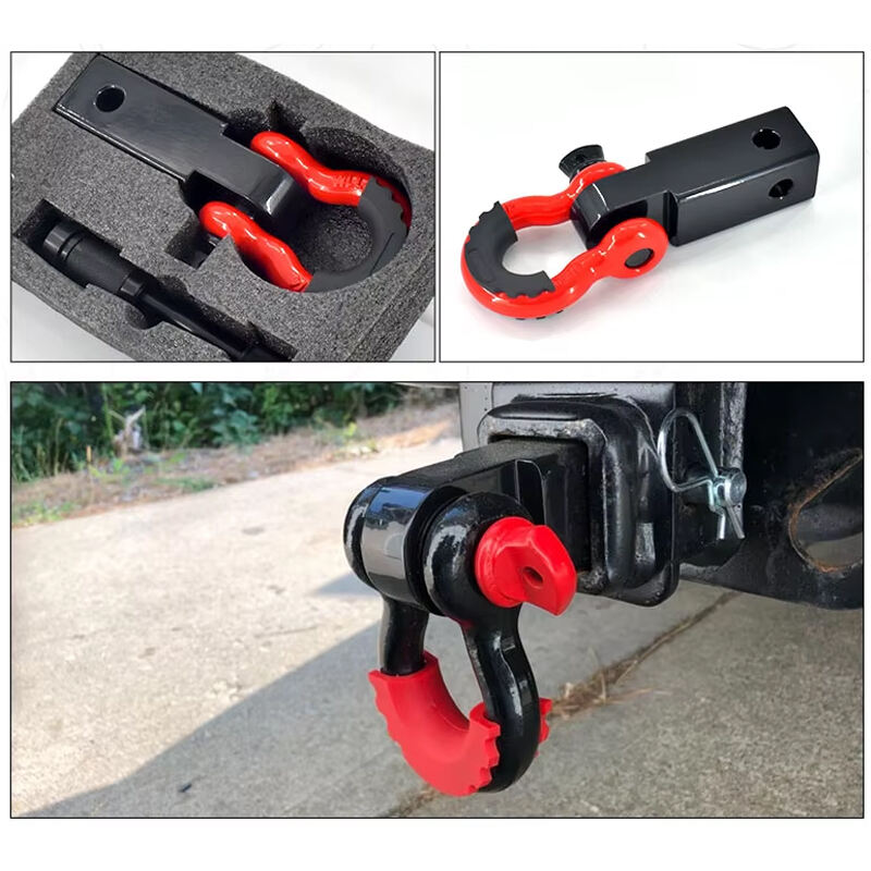 Heavy Duty 2'' 4*4 Carbon Steel Carton Trailer Tow Hook Bar 3/4'' D Ring for Car Shackle Hitch Receiver for Connecting Trailers factory