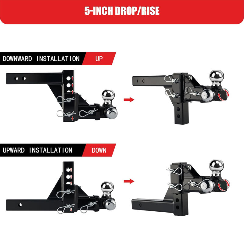 Adjustable Trailer Hitch Ball Mount Heavy Duty Truck Drop Hitch details