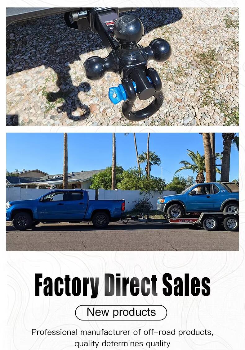 Heavy Duty Steel Carbon Welding New Condition Tri Ball Mount Receiver with Shackle Trailer Hitch Lock for Towing Trailers supplier