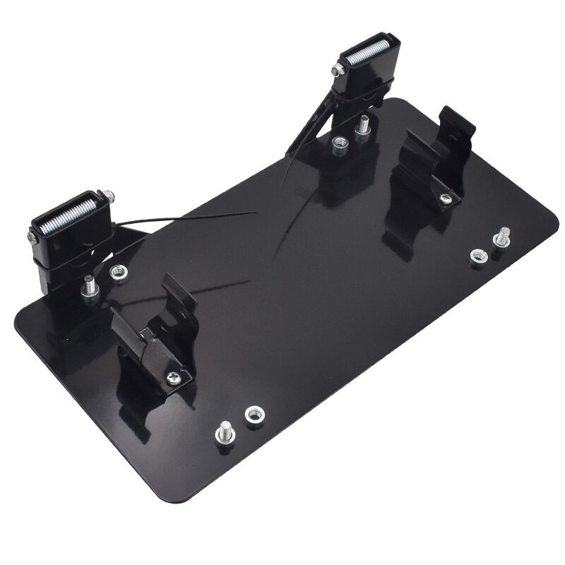 Black Steel 8 3/4 Inch Flip-Up Winch Roller Fairlead Mount Bracket License Plate Holder for Trailers & Accessories factory