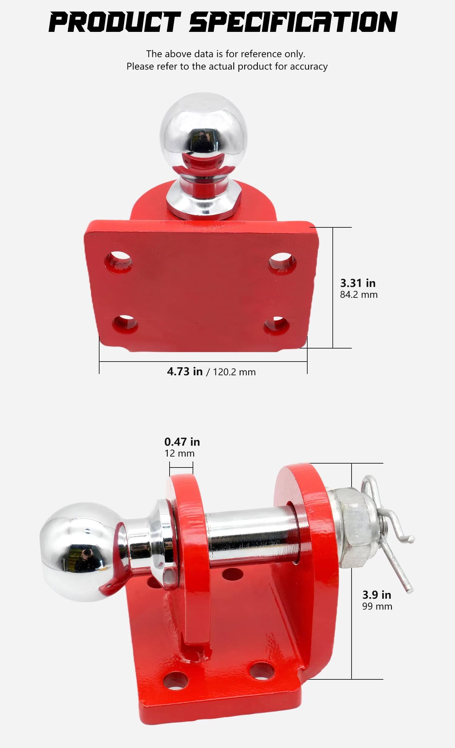 Wholesale High Quality Steel Car Trailer Spare Parts Tow Hitch Ball Mount Towing Combination Pintle Hook for Trailers Pickup details