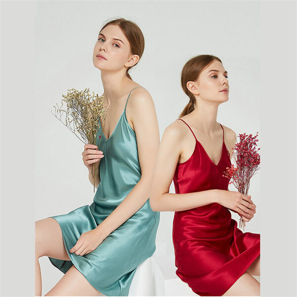The allure of a long silk slip dress