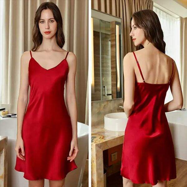Feel confident and chic in red silk pajamas