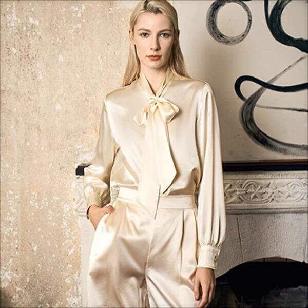 Make a Statement with a Long-Sleeved White Silk Blouse