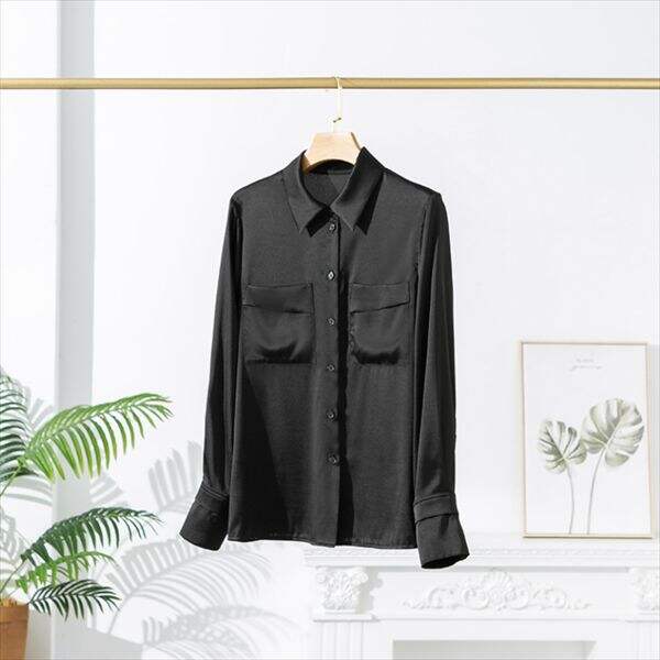 Elevate your look with a timeless silk button up shirt for women.