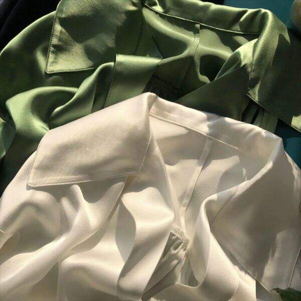 A white silk shirt for men.