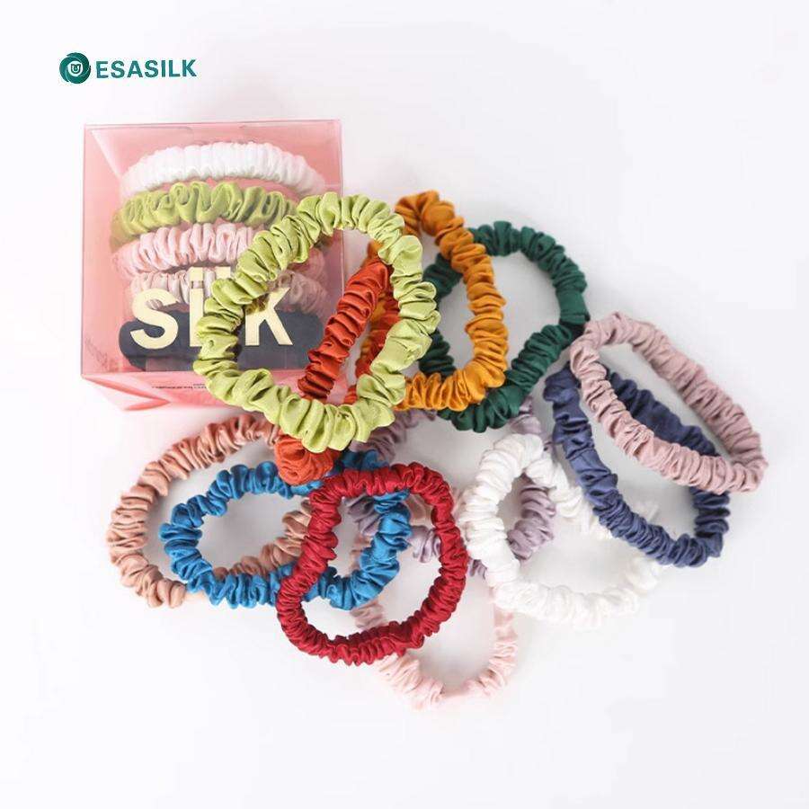 1cm skiny silk scrunchies 