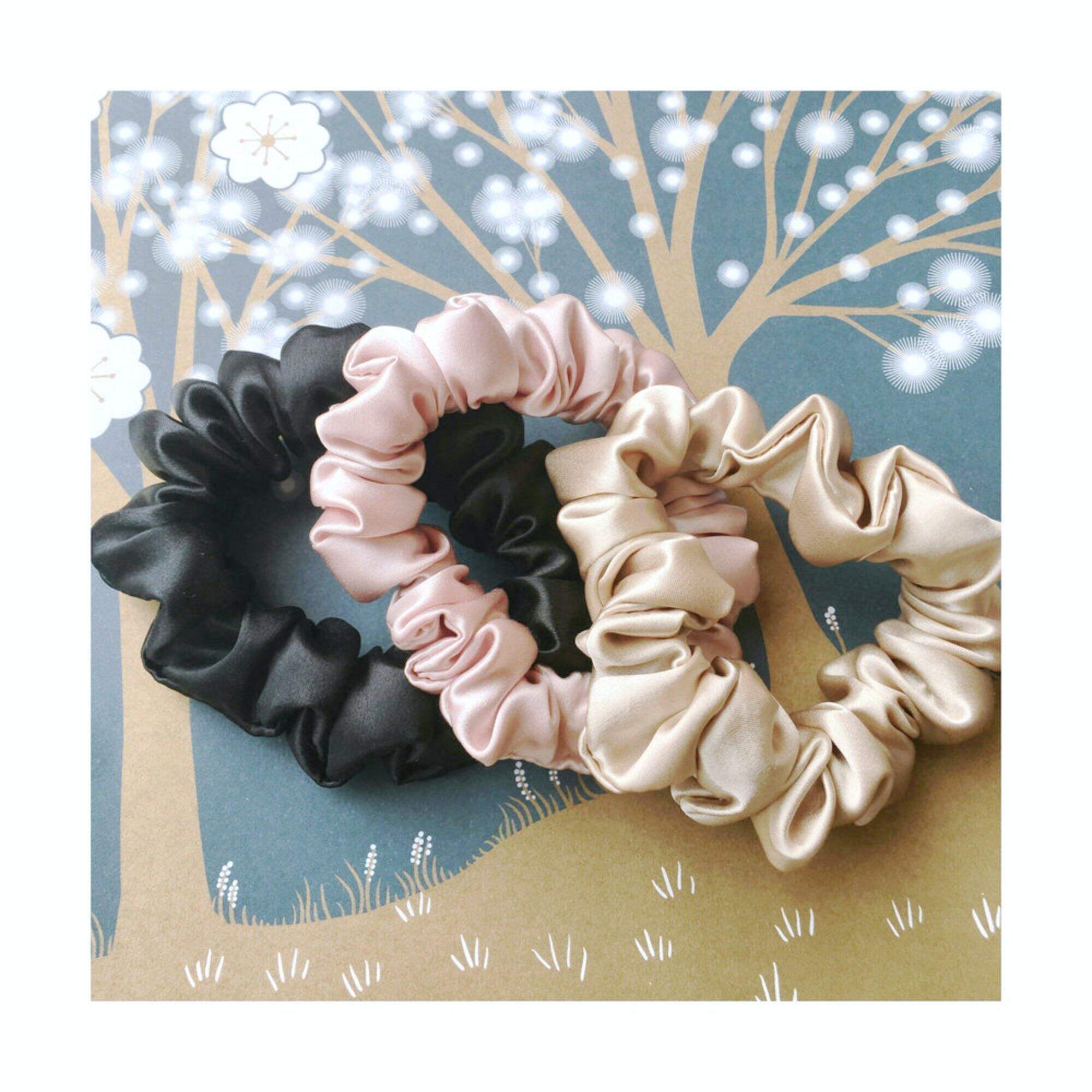 2cm silk scrunchies