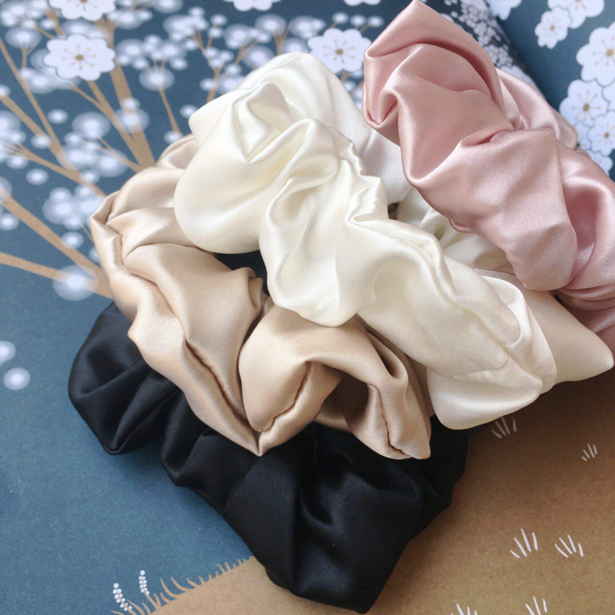 3cm silk scrunchies