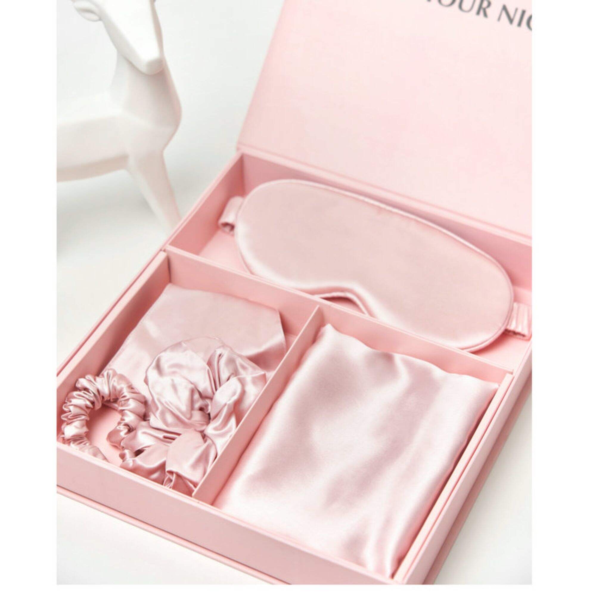  Silk Pillowcase  silk eye mask silk scrunchies with gift box sets