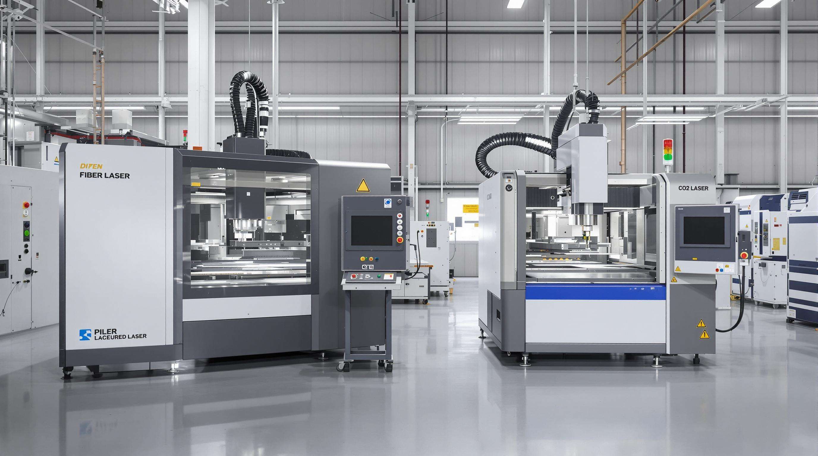Fiber and CO2 laser cutting machines operating side by side in an electronics manufacturing environment