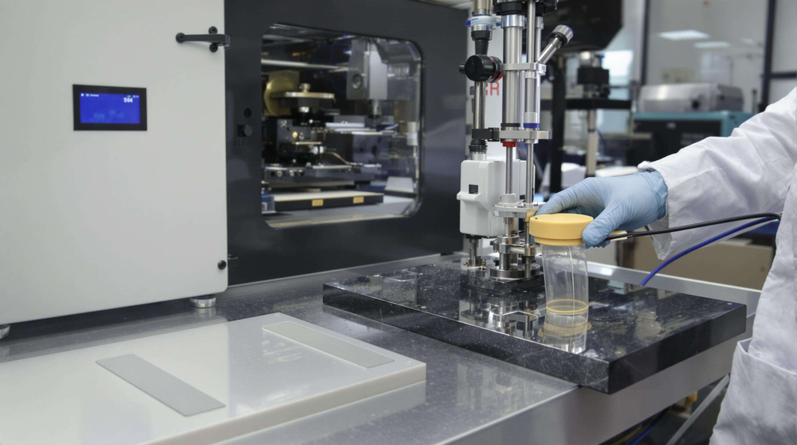Technician testing the flexibility and strength of cured epoxy samples in an engineering lab