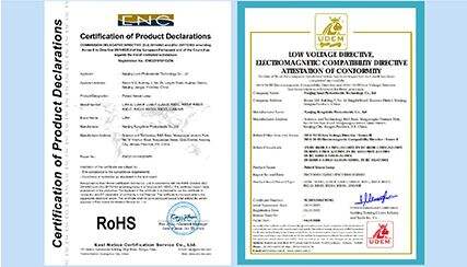 LUMI passed ROHS certification and LOW VOLAGE DIRECTVE ELECIROMAGNEIC COMPATBIIY DIRECTVEATTESTATON OF CON FORMLLY