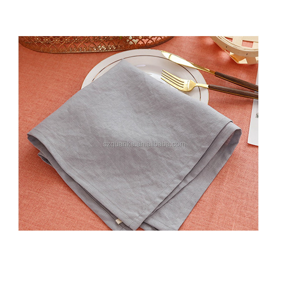 Cotton Stone Washed 100% Natural Color Flax linen Table Napkins Restaurant Linen Napkin Wedding Napkin supplier