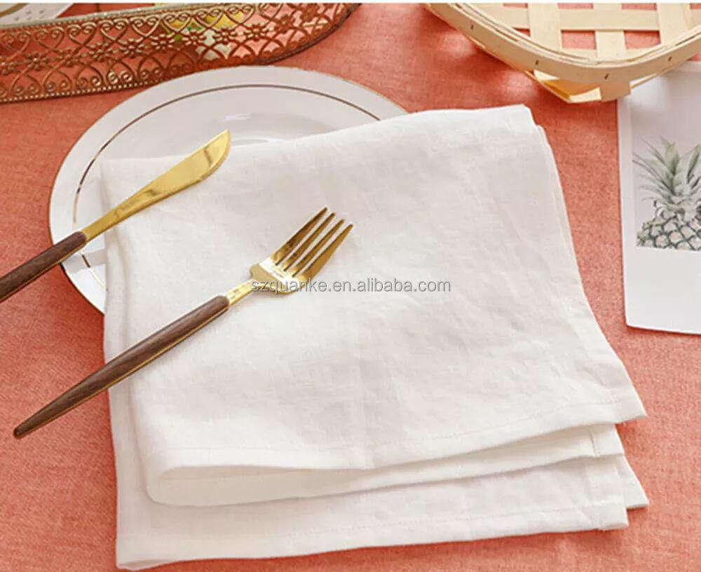 Cotton Stone Washed 100% Natural Color Flax linen Table Napkins Restaurant Linen Napkin Wedding Napkin supplier