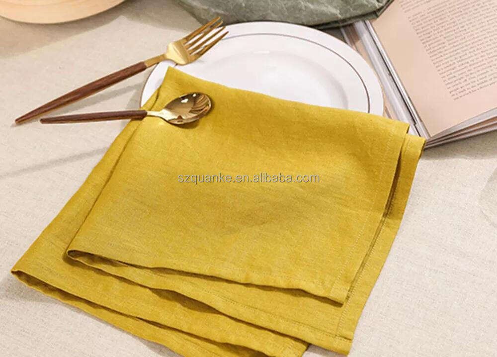 Cotton Stone Washed 100% Natural Color Flax linen Table Napkins Restaurant Linen Napkin Wedding Napkin supplier