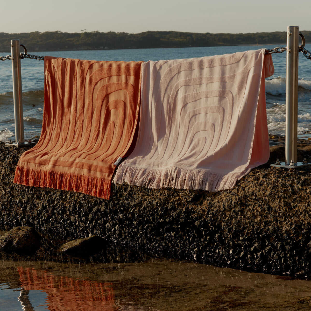 Customizable 100% Cotton Ribbed Beach Towels with Tassels Chair Cover Rainbow Beach Towels Sets under 5 factory