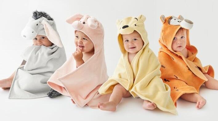 2023 New Glow kids poncho towel Baby Bath Towel Customized kid towel Color Cotton Terrycloth Hooded Baby clothes factory