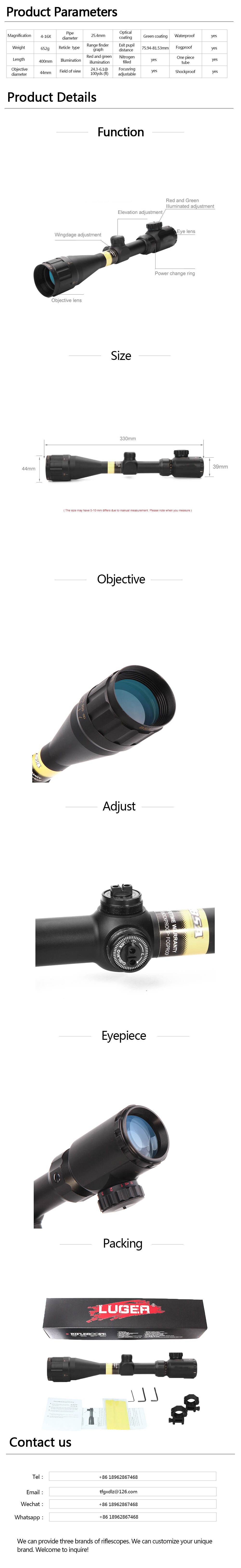 4-16X44AOEYS Hunting Scope Adjustable Optical Sight supplier