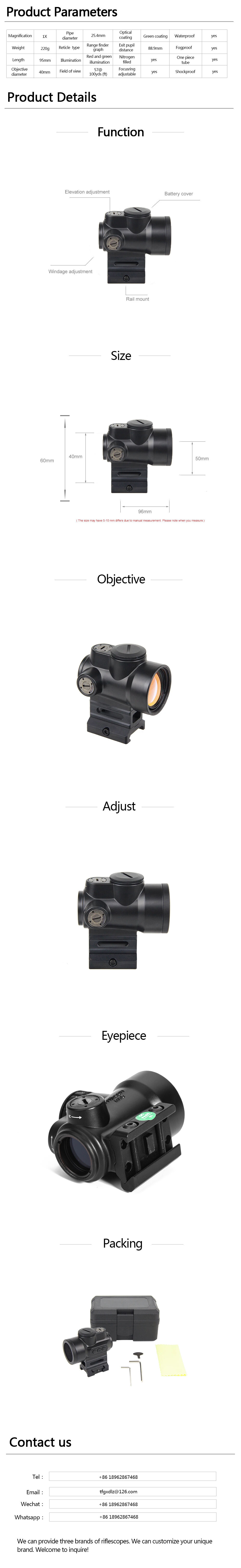 1X30 MRO Compact Scope Red Dot Sight Fit 20mm manufacture