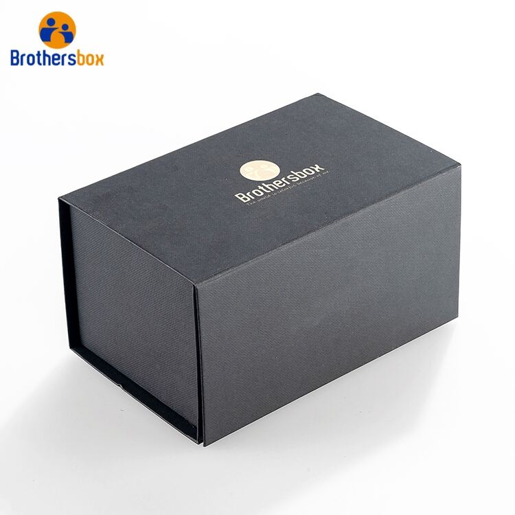 Schwarze faltbare Verpackungsbox / flache zusammenklappbare Pappschachtel
