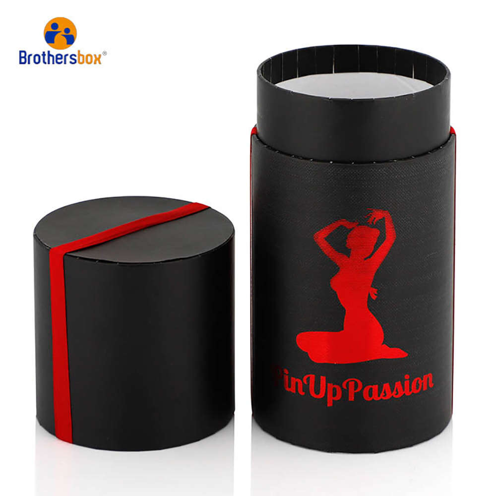 Black Cylinder Perfume Packaging Boxes