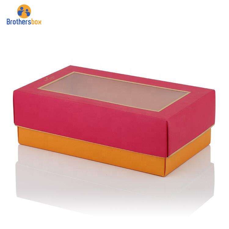 Прилагодено печатена хартиена кутија за подароци со јасен врв / проѕирен капак