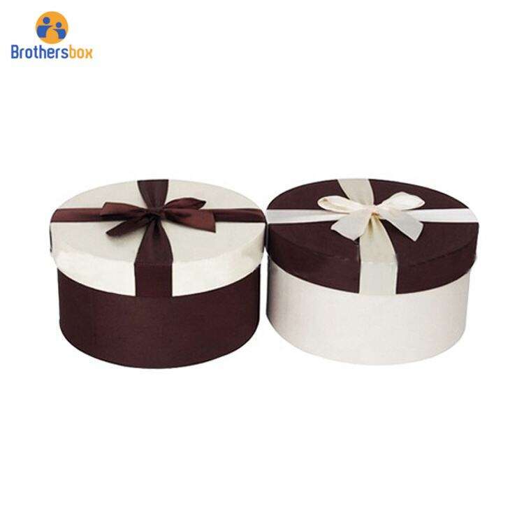 Wholesale Cardboard Round Rigid Paper Packaging / Beautiful Gift Cylinder Box with Lid