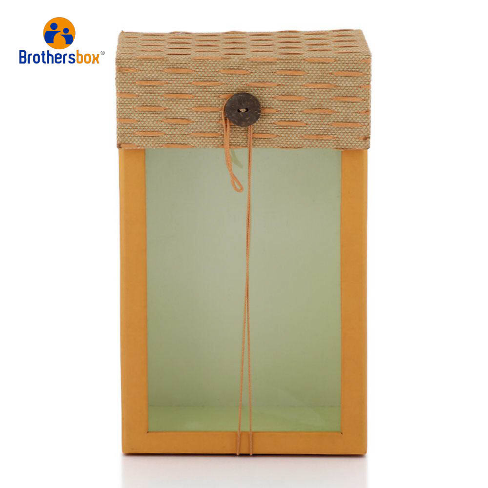 Caja para botellas de vino elegante y ecológica con ventana