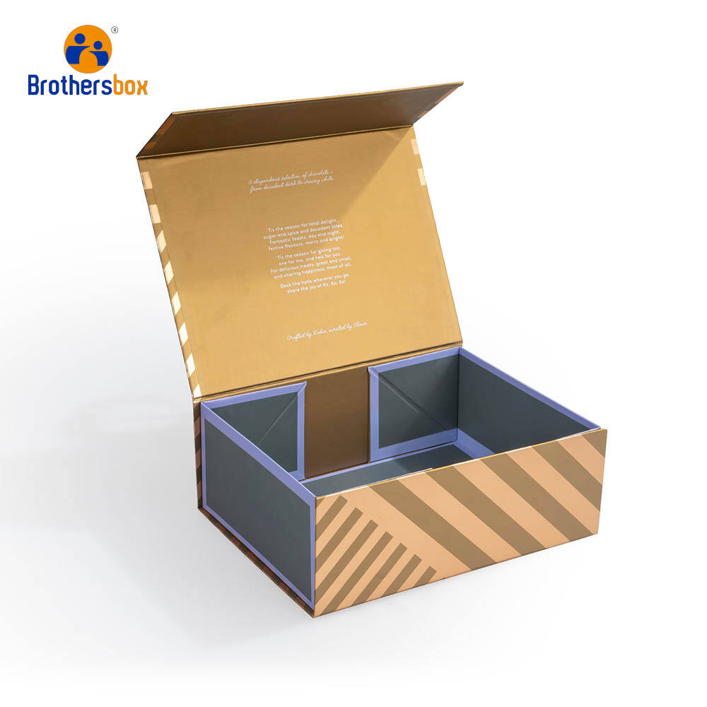 Магнитная складная подарочная коробка с эффектом золотой фольги