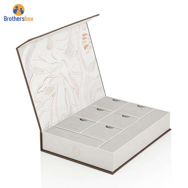 Caja de calendario de Adviento de lujo deslizante artesanal al por mayor/Embalaje magnético personalizado de caja de regalo de joyería