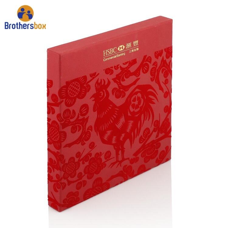 Custom Square Lid Gift Box / OEM Red Lid and Base Box