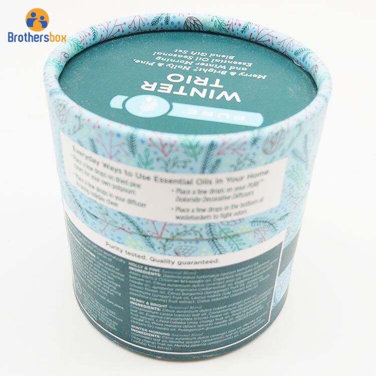 Wholesale Printed Tube Rigid Paper Cardboard Packaging / Luxury Round Gift Cylinder Box with Lid