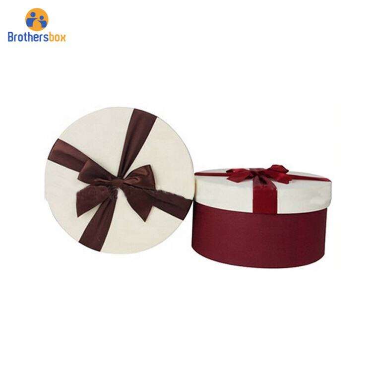 Wholesale Cardboard Round Rigid Paper Packaging / Beautiful Gift Cylinder Box with Lid