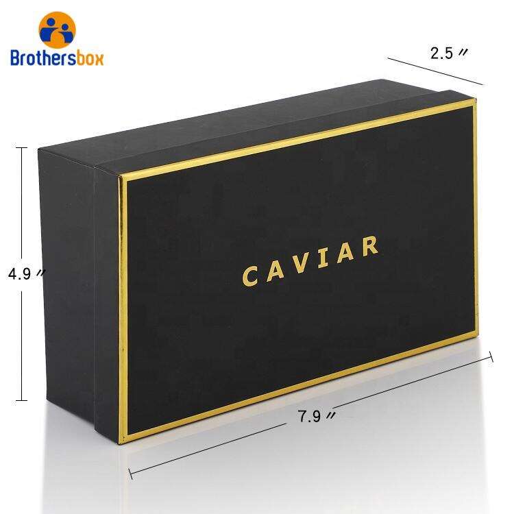 Caja de regalo negra personalizada con tapa/caja de cartón negra con tapa