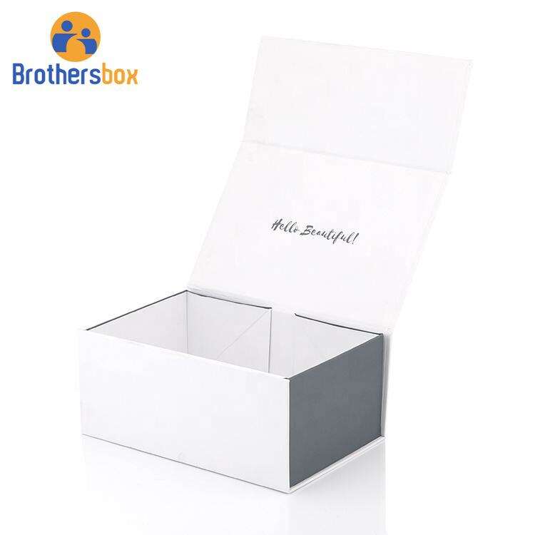 Custom White Foldable Magnetic Gift Box / Printed Recycle Folding Paper Box