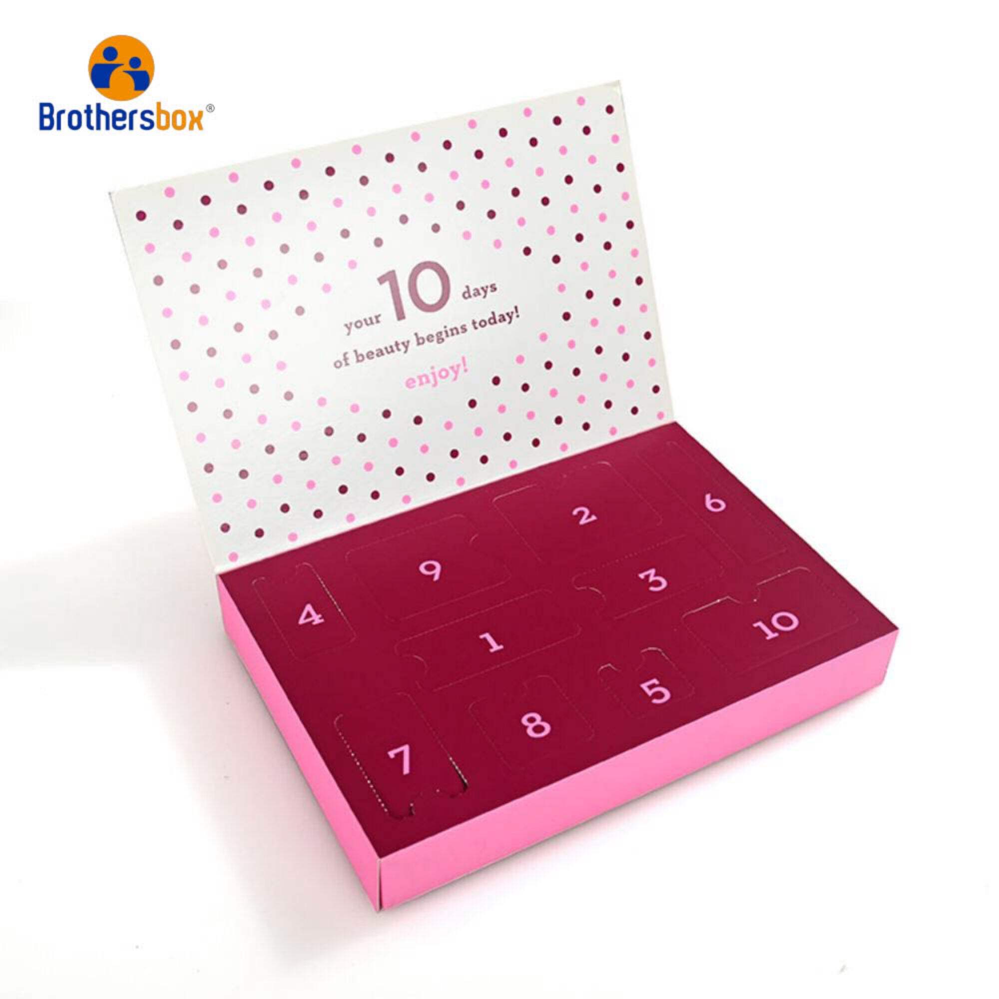 Zakázková krabice na balení kosmetických produktů adventního kalendáře