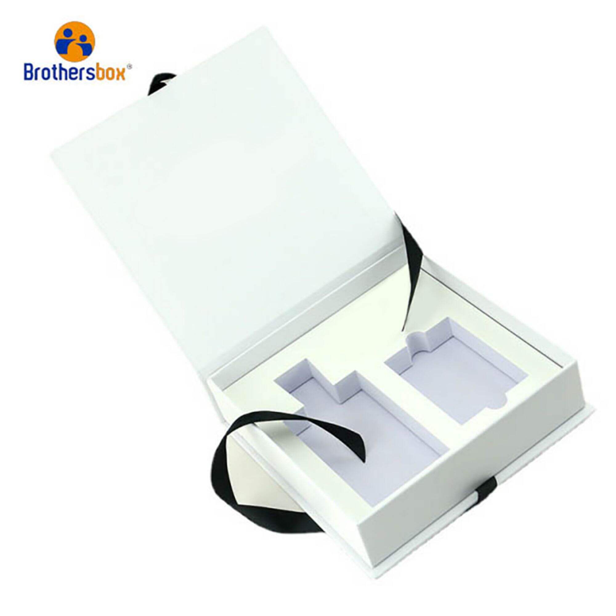 Factory Wholesale White Magnetic Perfume Boxes with Ribbon 