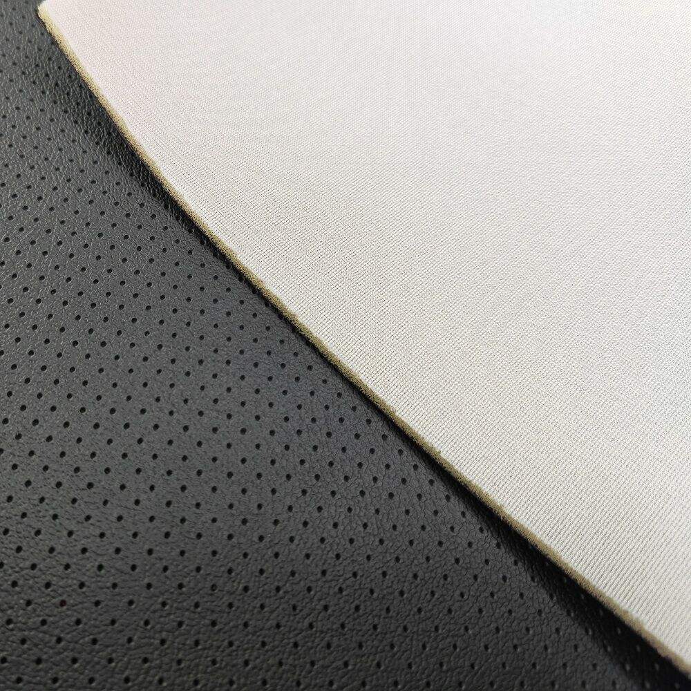 Auto Pvc Auto Vinyl Synthetic Leather Fabric With Holes Black Recicled Synthetic Pvc Leather