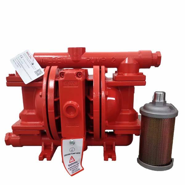 Durable and easily maintained air powered double diaphragm pump for industrial use.