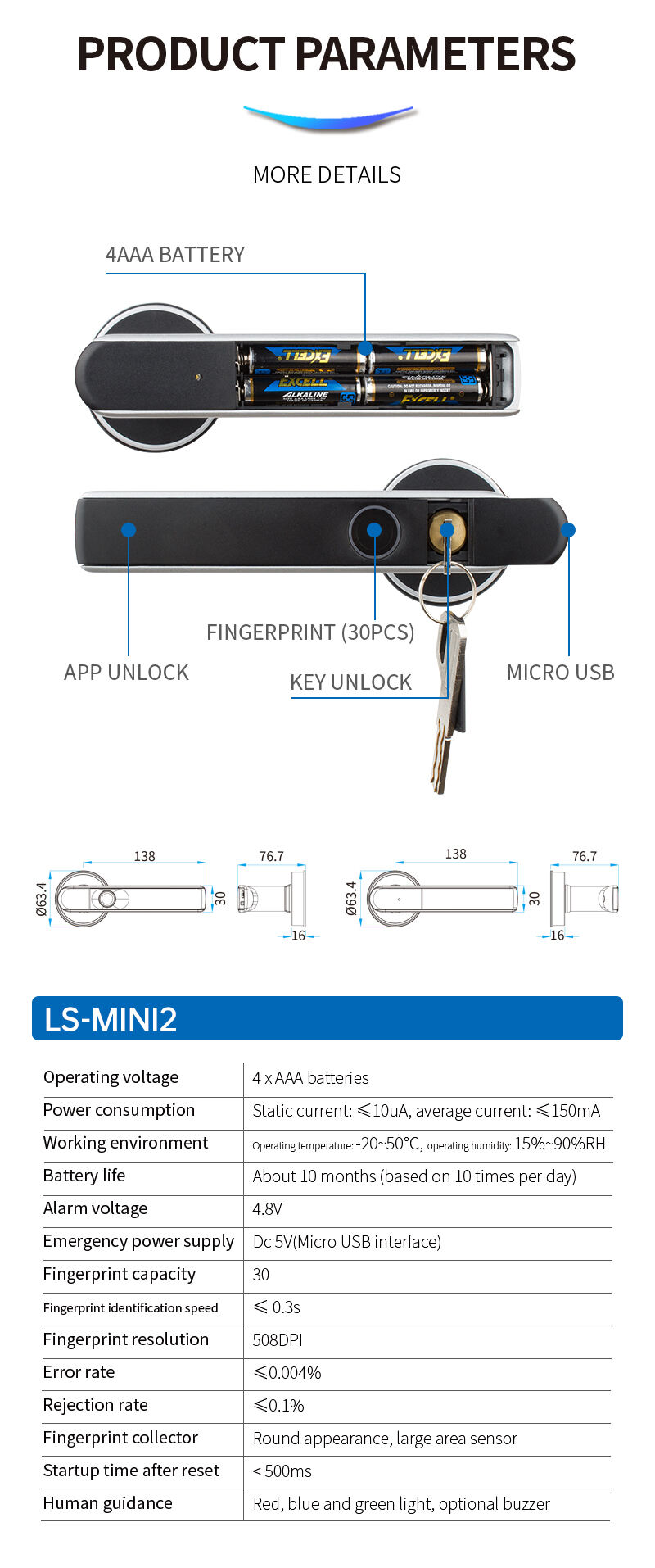 wholesale digital keyless biometric handle smart door lock supplier