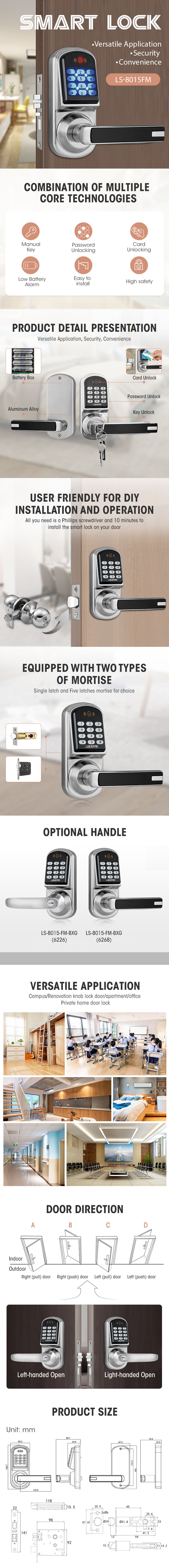 Factory Keyless Entry Front Electronic Door With Multiple Code Smart Lock manufacture