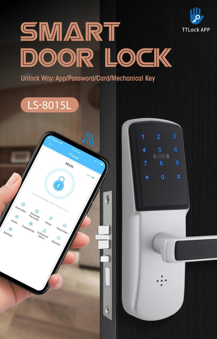 best interior digital keypad electronic smart door lock with handle details