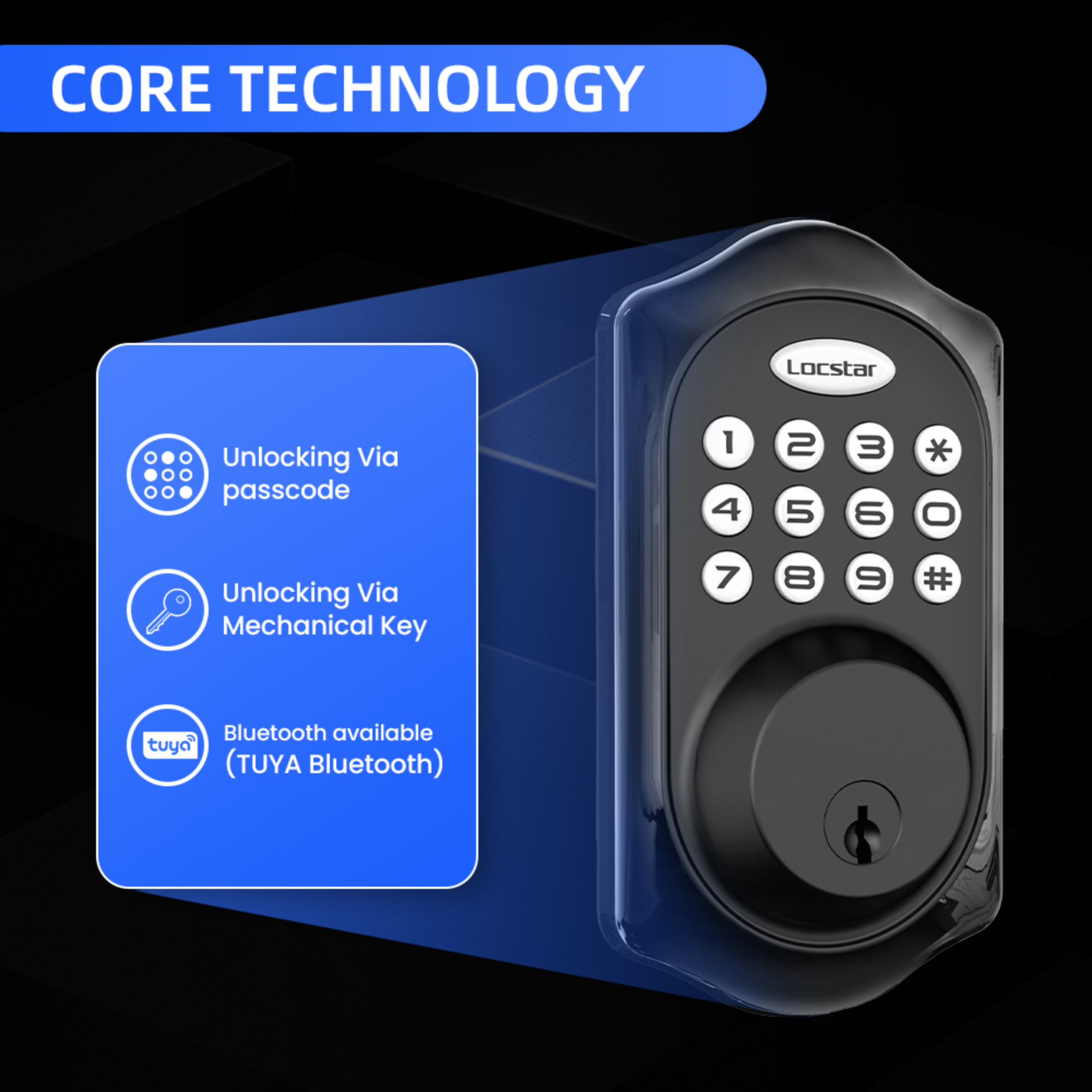 کد Deadbolt صفحه کلید کارخانه برای قفل هوشمند درب جلو