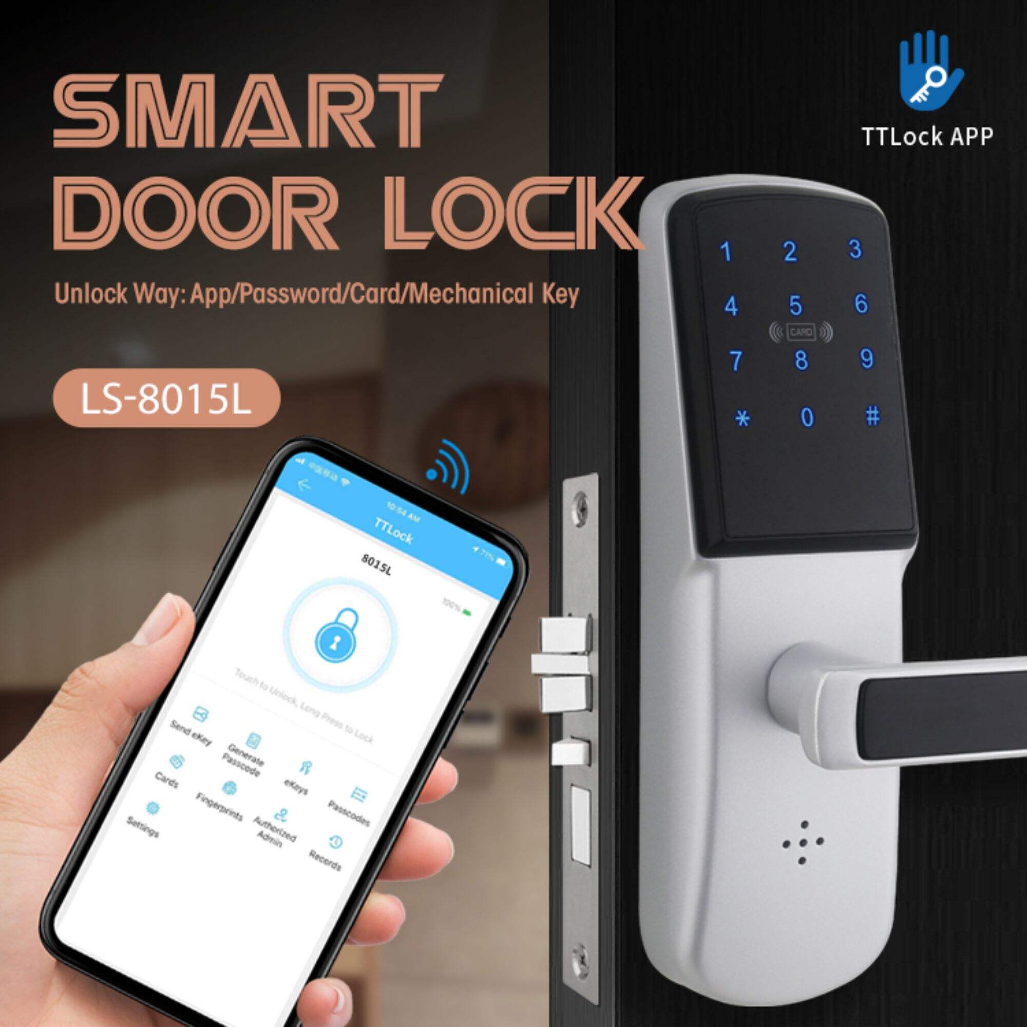 best interior digital keypad electronic smart door lock with handle